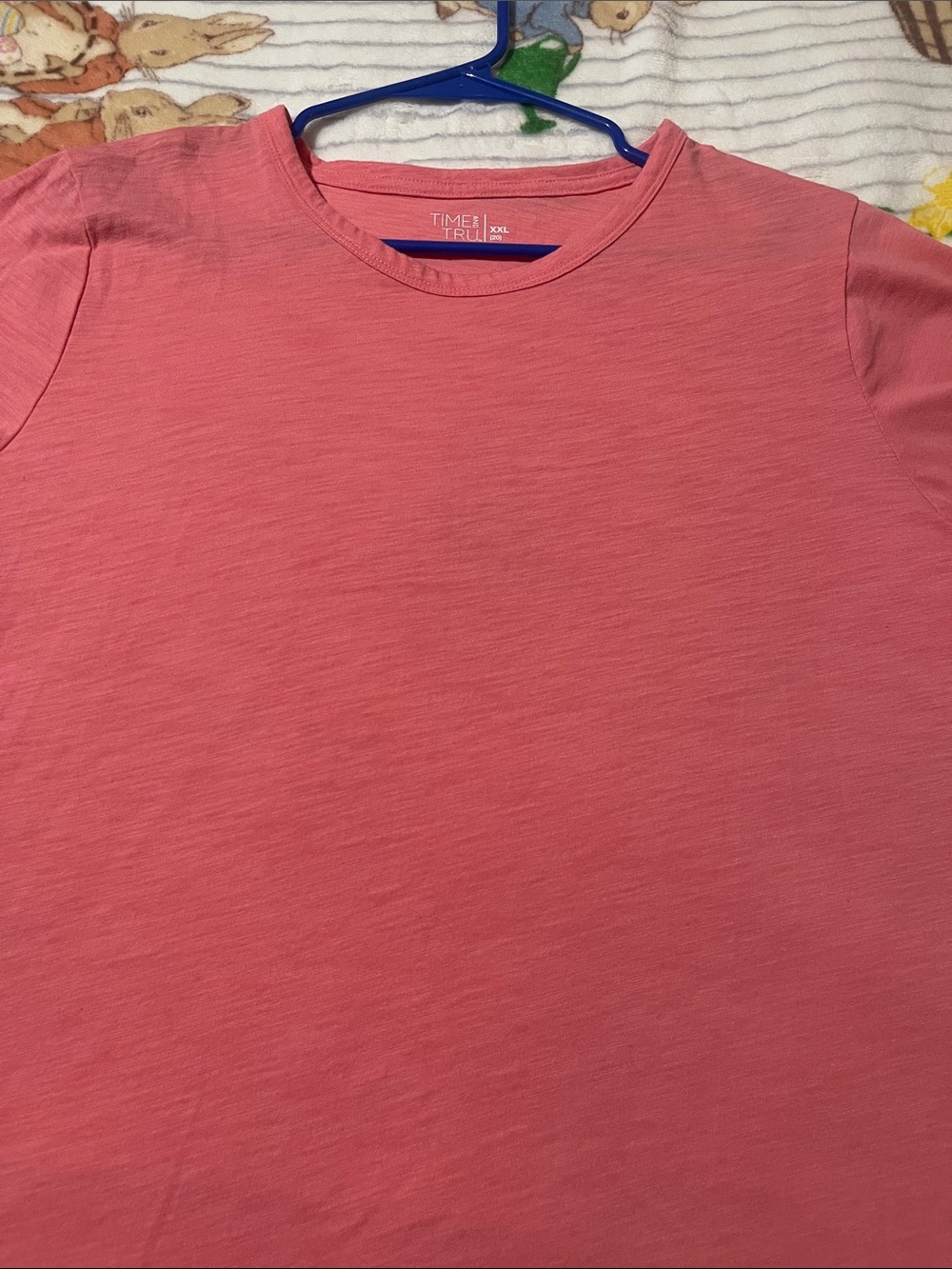 Time and Tru Women’s Coral-Pink Crewneck Short Sleeve Tee